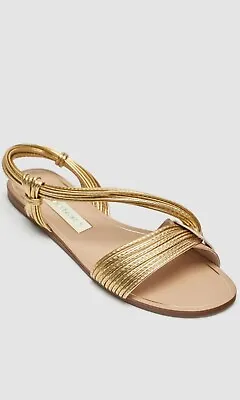  Zara Basic  Collection Gold Sandals  Size: UK-7 EUR-40  260cm • £29.99