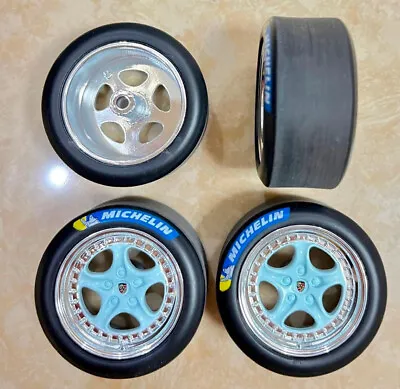 1/18 5 Spoke Porsche Racing Wheels Rim With Tyre For 3mm Axel Model Car Custom • $27