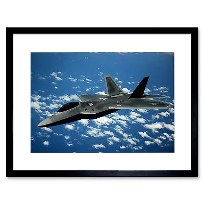 Military Air Plane Fighter Bomber Jet F-22 Raptor Framed Wall Art Print • $34.99