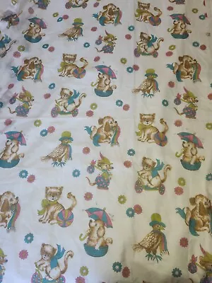 2x Sheer Vintage Curtains Cute Colorful Animals 188 X 153cm • $9.79