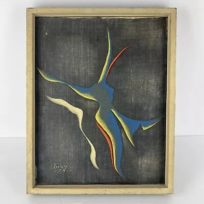 Japanese Mid Century Abstract Painting Quan-ichi Quan 17in • $167