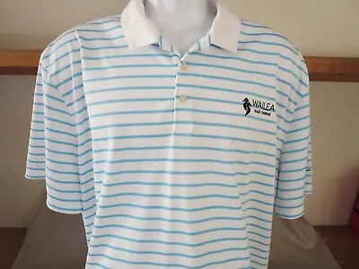 New Nike Golf Wailea Maui Hawaii Golf Club Polo Shirt Blue And White Size XL • $29.99