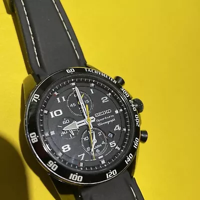 Mens Seiko Sportura Chronograph Watch 7t62-0kv0 • $129.99