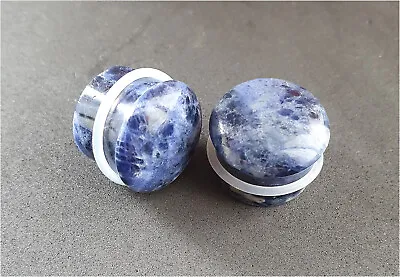 £5 • Buy Blue Sodalite Natural Stone Ear Plugs Single Flare Stretchers Tunnels 4mm -16mm