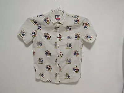 O'Neill Pabst Blue Ribbon Beer All Over Print Button Down Shirt Men's Size Large • $19.99