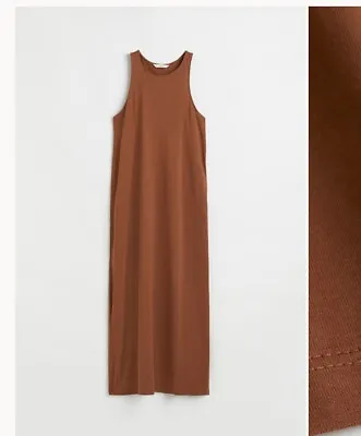 H&M Brown Sleeveless Jersey Dress (Size Small) • £5