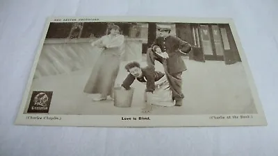 Charlie Chaplin Red Letter Photocard Essanay Silent Movie Postcard RPPC • £3.75