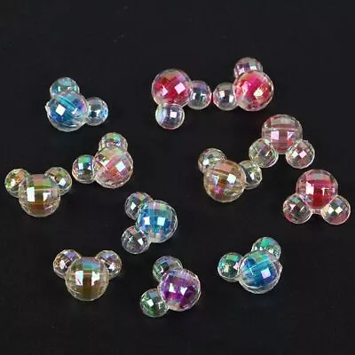 Cartoon Mouse Head Beads - Acrylic Colorful Bead DIY Crafts Jewelry Making 30PCS • $11.96