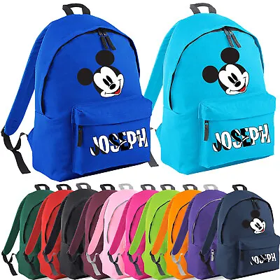 Mickey Mouse Personalised Kids School Bag Backpack Shoulder Bag Back To School • £17.99