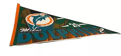 Miami Dolphins NFL Football Pennant Vintage 1990s Size 32 In X 13 In Marino Tua • $17.99