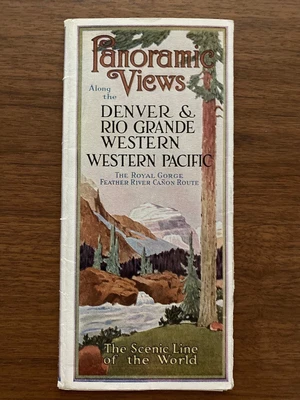 $2.25 • Buy 1920s Western Pacific & Denver & Denver Rio Grande Western Rail Road Brochure