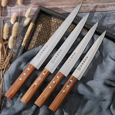 $17.99 • Buy Sushi Sashimi Knive Japanese Kitchen Knife Wooden Handle Stainless Steel
