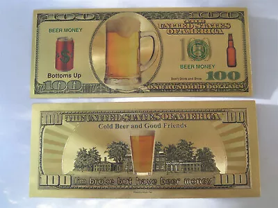  Gold Banknote Beer Money Bar Signs Cans Pub Vintage Tins Gifts Neon Metal Pub • $1.55