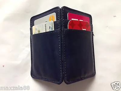 Magic Wallet Credit Card Cash Id Money Clip Organizer Slim ID Card Holder-Navy • $5.98