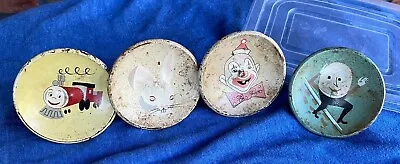 $50 • Buy 4 Vintage Metal Drawer Knobs Child Baby Hooks Pulls Train Clown Rabbit Humpty