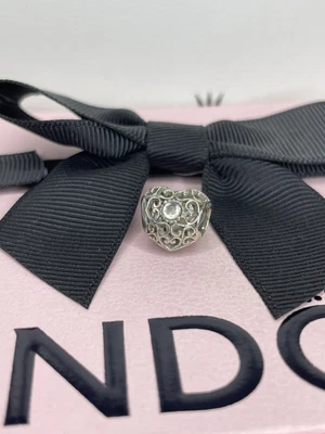 £2.20 • Buy Genuine Pandora Silver Moments April Heart Birthstone Charm