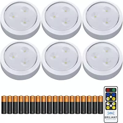 Brilliant Evolution Tap Light Push Lights 6pk W/Batteries + Remote LED Stick... • $43.99