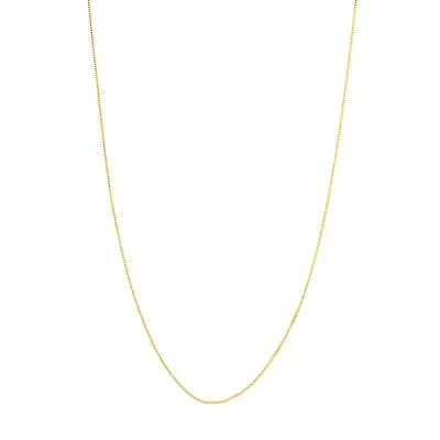 0.42mm Italian Square Box Chain Necklace Real 14k Yellow Gold • $104.49