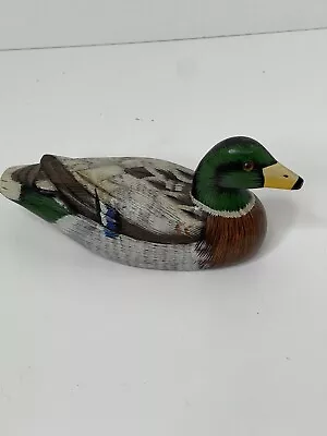 Vintage Wood Duck Decoy Glenn Huffman Miniatures Hand Painted Carved Flaw • $9.95