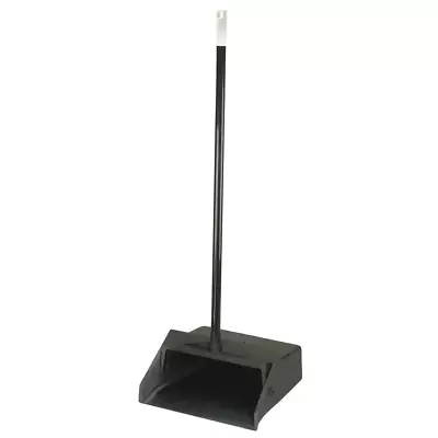 Dustpan Dust Pan Long Handle Upright 12 In. Black Commercial Metal Heavy Duty • $21.91