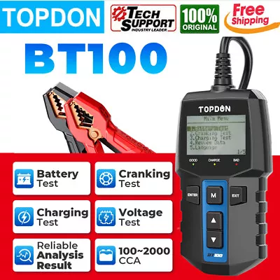 TOPDON BT100 Car Battery Tester 12V Load Tester Alternator Charging Cranking • $49.99