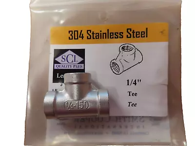 1/4  NPT Tee  #304 Stainless Steel 1/4  NPT Smith Cooper  #S3014T  NEW • $9.99