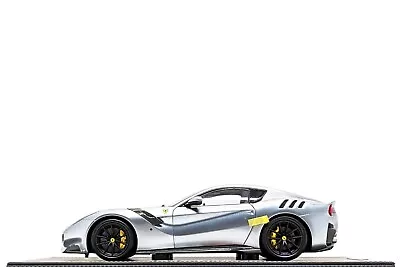 BBR 1:18 Ferrari F12 TDF Tailor Made In Grigio Titanio / French Stripe (#03/14) • $799.99