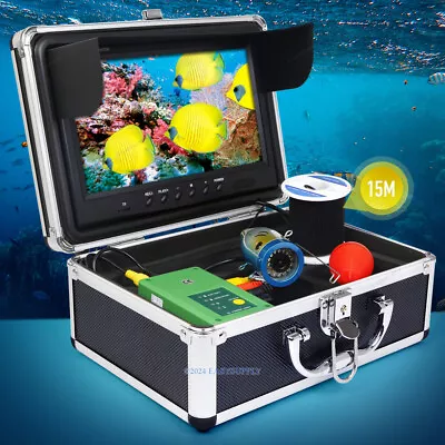 Fish Finder Underwater Fishing Camera IP68 9  Monitor Video Recording 15M Cable • $220.40