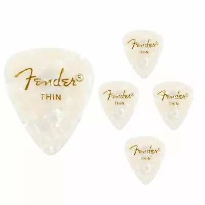 Fender 351 Premium Thin  Celulloid  Guitar Picks  - White  Moto - 5 Picks • $8.23