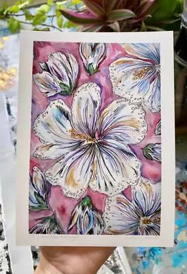 Magnolia Flower Floral Art Painting Print Original Artwork Garden Home Spring  • $45