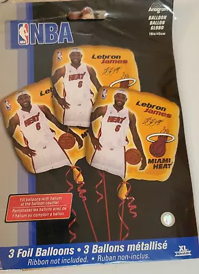 3 Pack Lebron James Miami Heat #6 Foil Balloon Inflatable Party Favor Accessory • $9.99
