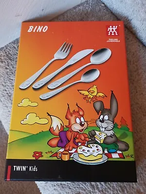 Zwilling Bino 4 Piece Stainless Steel Childrens Cutlery Set Brand New • £20