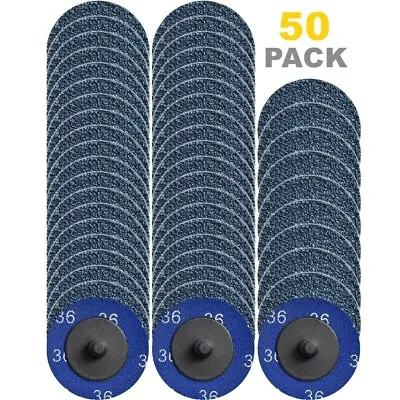 50PCS 2 Inch 36 Grit Zirconia Roll Lock Die Grinder Quick Change Sanding Discs • $21.29