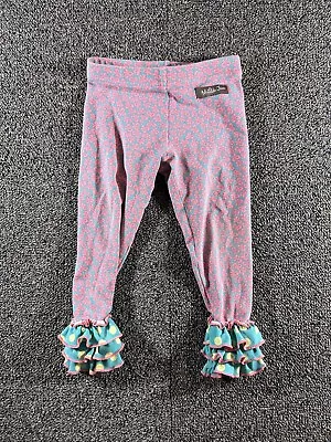 Matilda Jane Girls Pink Ribbon Tiered Ruffle Hem Stretch Comfort Soft Leggings 2 • $9.50