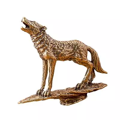 Brass Wolf Figurine Copper Statue Small Metal Statue For Dining Room Table • $22.06