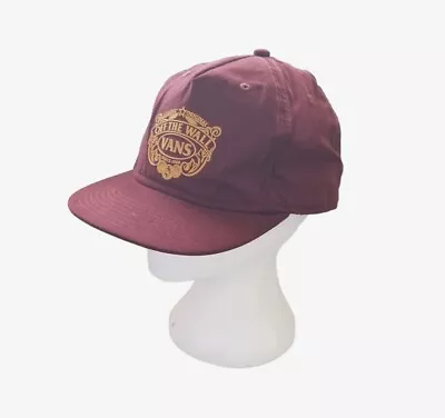 VANS Off The Wall Hat Cap Adult Maroon Red Adjustable Strap Back Classic • $4.99