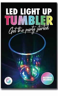 LED Drink Glass Glowing Tumbler Light Up Party Reusable Cup Xmas Gift Home 3368 • £7.63