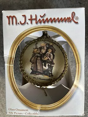 M.J. Hummel Glass Ball Ornament Silk Picture”Grandpa's Helper  Collectible 2007 • $12.99