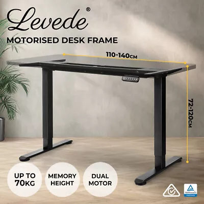 Levede Motorised Standing Desk Frame Only Dual Motor Electric Height Adjustable • $303.99