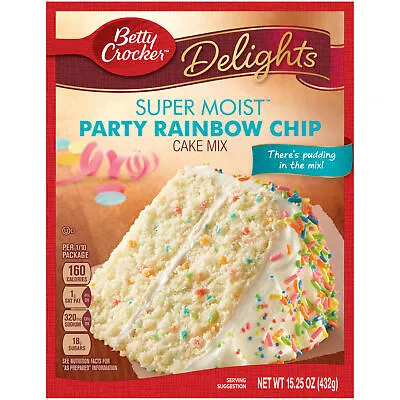 Betty Crocker Super Moist Party Rainbow Chip Cake Mix 432g • £7.50