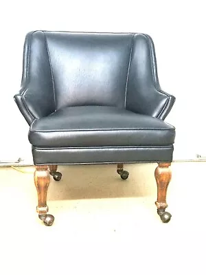 Pair Vintage Leather Chairs With Nail Heads Mid-Century Leather Chairs Unique • $1250