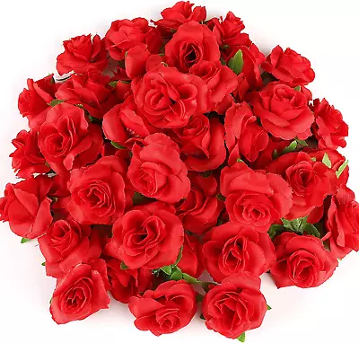 Kesoto 50Pcs Red Roses Buds Artificial Flowers Bulk 1.6  Small Silk Fake Roses  • $18.15