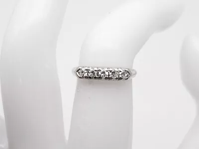 Vintage 1940s $1400 .33ct VS G Diamond Platinum Wedding Band Ring • $350