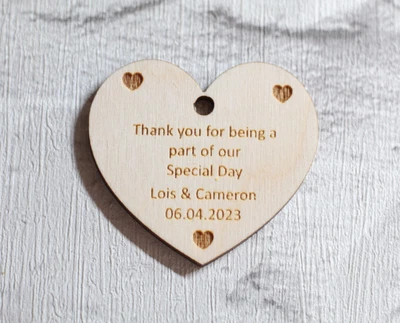 £2.40 • Buy Wedding Wooden Favours PERSONALISED Wedding Day Table Decoration,Guest Favours 3