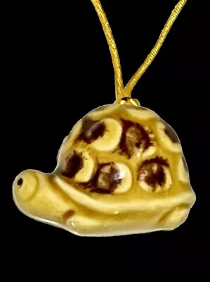 Vintage 60s 70s TURTLE Pendant Necklace Ceramic Boho Hippie NOS 1970's JAPAN 🐢 • $9.97