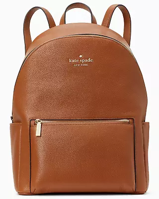 Kate Spade Leila Large Dome Backpack Brown Leather KA742 NWT $459 Retail • $280.21