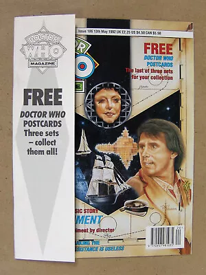 $2.99 • Buy 1992 Doctor Who Magazine #186 With 2 POSTCARDS (K-9 & The Master) - Marvel 