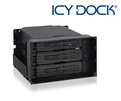 New ICY Dock MB830SP-B (Tray-Less) 3 Bay 3.5  SATA SAS HDD Hard Disk Mobile Rack • £115.19