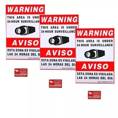 6x Home Surveillance Stickers Warning Decal Signs CCTV Security Camera Video 1RV • $4.98