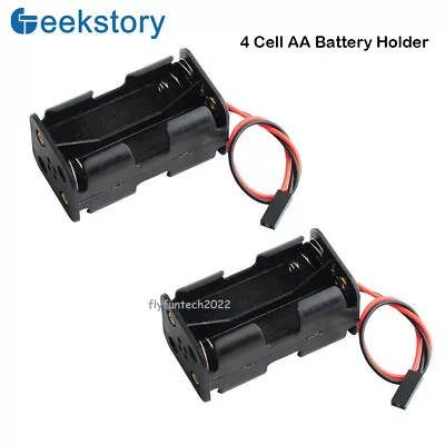 2 PCS 4 Cell AA Battery Holder With JR Connector Battery Holder Case Cover Shell • $5.99